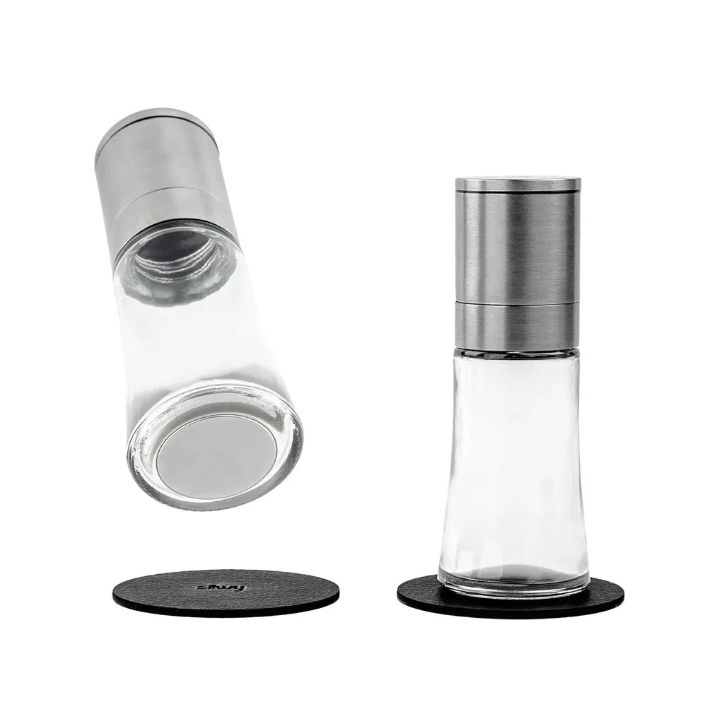 GM-SP-4 – SILWY MAGNET Salt and Pepper Shaker, Cylindrical 2 Inch Diameter x 6 Inch Height With Ceramic Grinders Clea...